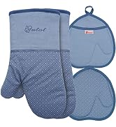 Yutat Silicone Oven Mitts - Oven Mitts and Pot Holders Sets Made of Non-Slip & BPA-Free Silicone,...