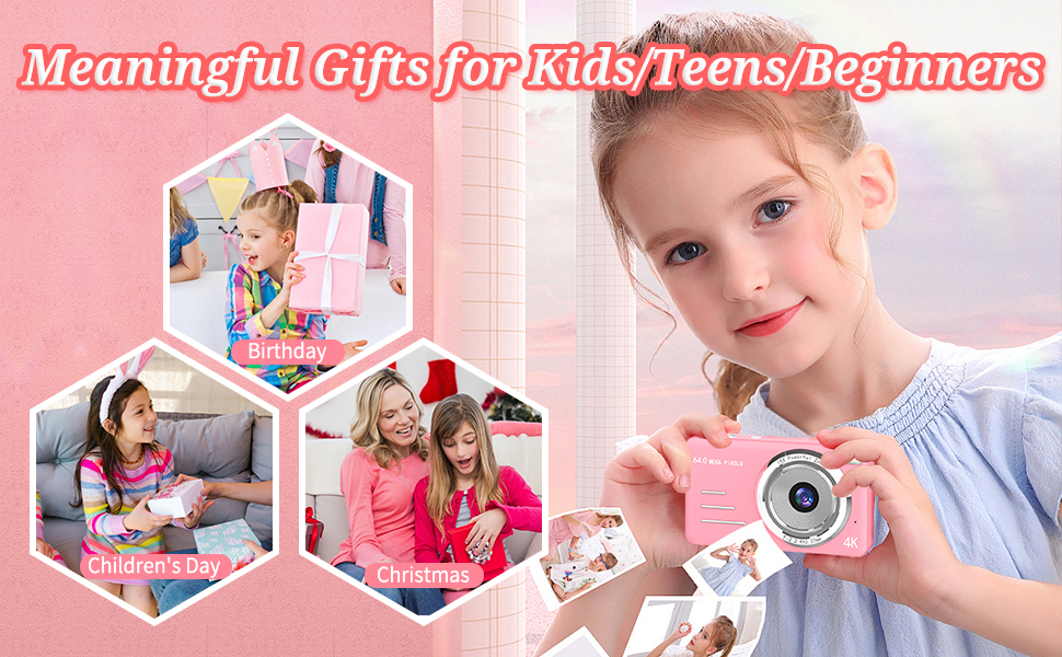 This digital camera supports time stamp, 18X zoom, time-lapse, autofocus, continuous shoot