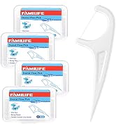 FAMILIFE Dental Floss Picks 240 Picks Threader Flosser with 4 Travel Cases, flossing