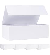 LFBOX White Gift Box with Magnetic Lids 13.8x8.3x4.4 in, Large Bridesmaid Groomsman Proposal Boxe...