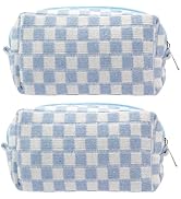 PAZIMIIK Checkered Makeup Bag for Purse Portable Zipper Make Up Pouch Small Cosmetic Case for Tra...