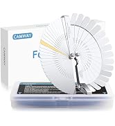 CAMWAY 2Pcs Feeler Gauges Stainless Steel - Straight and Angled Feeler Gauge Set 0.0015-0.035inch...