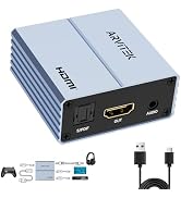 Arvitek HDMI Audio Extractor 4K, HDMI to Optical 5.1 S/PDIF & 3.5mm AUX Audio Adapter, 192KHz Aud...