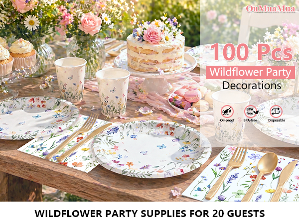 wildflower paper plate