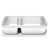 U Konserve Stainless Steel Rectangle Divided Food Storage Bento Box Container, Leak Proof Silicon...