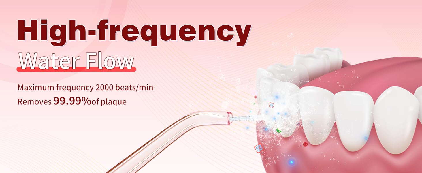 Tovendor electric flosser with High-frequency Water Flow remove 99.99% of plaque