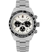 TACTICAL FROG Watch for Men 41mm Panda Chronograph VS75A Solar Quartz Movement Watches Sapphire C...