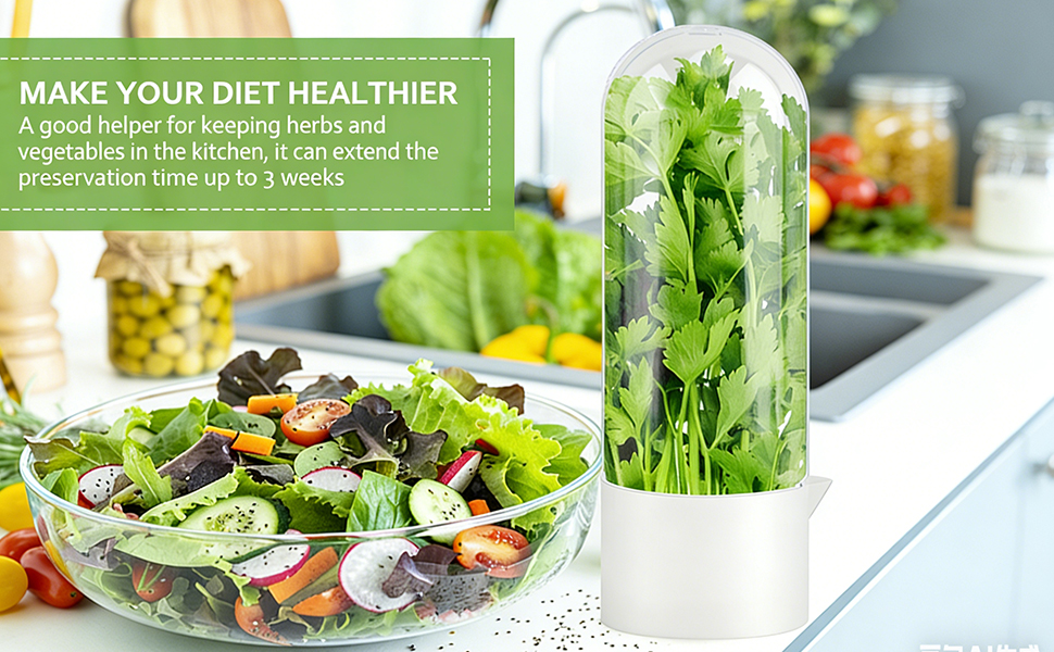 Clear Storage Bottle for Cilantro Parsley Mint