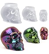 Actvty Skull Resin Mold, Set of Large, Medium, Small Silicone Skull Head Molds, 3D Silicone Molds...