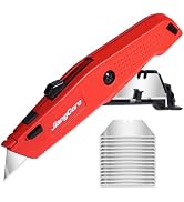 Premium Utility Knife with 14 Blades - Heavy Duty Retractable Work Knife, Precision Cutting for D...