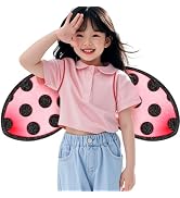 Wakauto Kids Ladybug Costume Wings - Lightweight & Adjustable for Carnival Dress Up, School Play,...