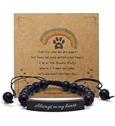 COSOWO Dog Memorial Bracelet – Adjustable Pet Keepsake with Paw & Heart Charm, Sympathy & Remembr...