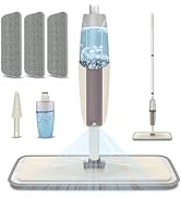Wet Mops Spray Mops for Hardwood Floor Cleaning - MEXERRIS Dust Mops 3X Reusable Washable Pads Fl...