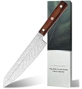 8-Inch Leaf-etched Chef Knife –ALLWIN HOUSEWARE Deep Electro-etched Leaf Pattern with 3D Air-Pock...