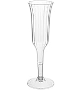 Party Essentials Twopiece Hard Plastic 6 oz Deluxe Champagne Flutes, Clear - Pack of 100