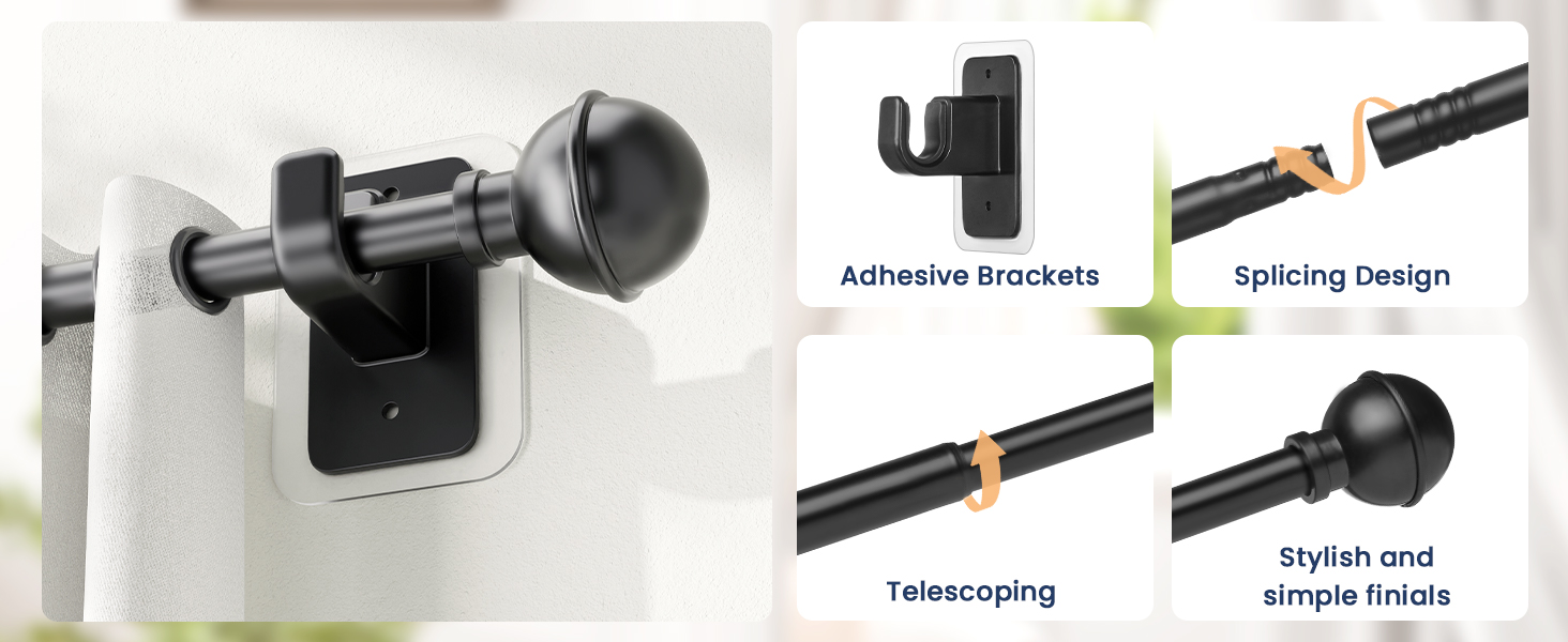 curtain rods no drilling