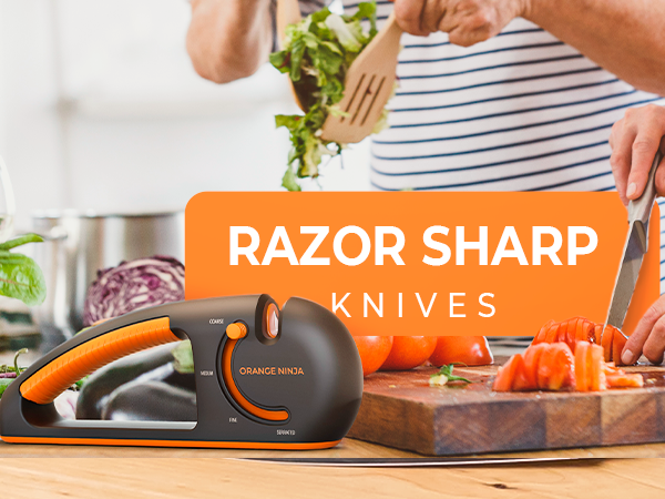 Orange Ninja Knife Sharpener afilador de cuchillos amolador de cuchillos manual afilador de