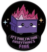 Blusabaca Funny Cute Mouse Pad with Wrist Rest, Dumpster on Fire Ergonomic Mouse Pads Wrist Suppo...