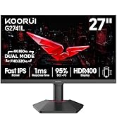 KOORUI 27 Inch 4K Gaming Monitor, Dual Mode(UHD 160Hz / FHD 320Hz), Fast IPS 2160p PC Monitor, 95...