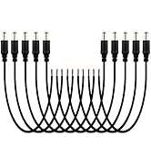 SIM&NAT Male DC 2.1mm x 5.5mm Wire Power Pigtails Adapter Barrel Plug Socket Cables for CCTV Secu...