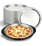 tchrules 25 pcs 12-inch Aluminum Disposable Pizza Pans & Carbon Steel Tray, Aluminum Pizza Pans f...