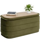 B FSOBEIIALEO Velvet Storage Ottoman with Tray, Folding Ottoman with Storage Coffee Table Shoes B...