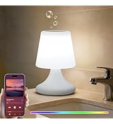 uuffoo Shower Lamp Cordless LED Table Lamp with Speaker Patio Outdoor Speaker with Lights RGB IP4...