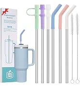 LUCKINEE 6pc Stainless Steel Straws Reusable for Stanley Tumbler 40 oz, 12 Inch Metal Straight Re...
