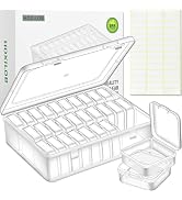 Bead Organizer Box, 30pcs Small Clear Plastic Storage Containers, Craft Storage Box Features Hing...
