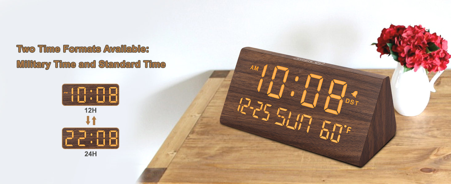 wooden alarm clock