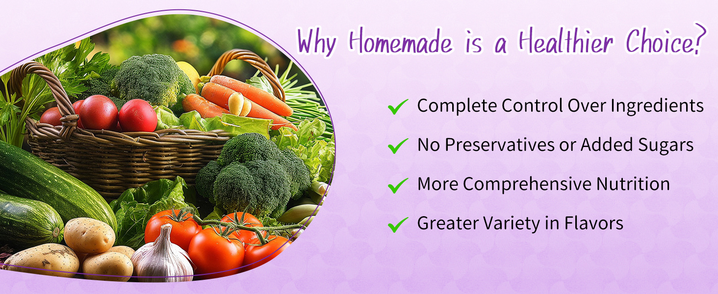 Showcasing the health virtues of homemade baby food with a vibrant basket of natural ingredients.