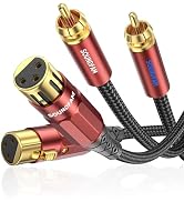 SOUNDFAM 6ft XLR to RCA Cable - 2 XLR Female to 2 RCA Male Stereo Audio Interconnect Cable, 4N OF...