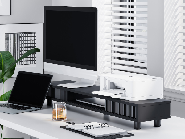 At longest 42.5inch wide, computer stand is big enough to support two monitors for work
