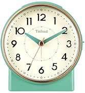 Tinload 4.3" Retro Analog Alarm Clock, Vintage Decor, No Ticking Silent, Easy to Set, Gradual Ris...