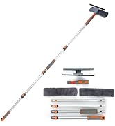 Professional Window Squeegee Cleaner, 2 in 1 Shower Squeegee with Extension Pole, 62‘’ Telescopic...