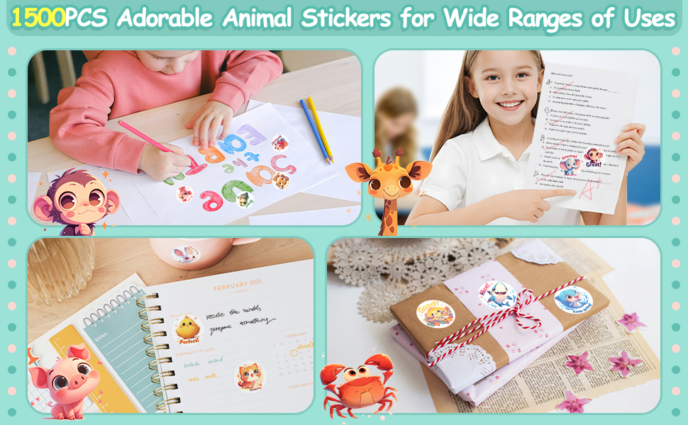 JIXZEN Animal Stickers for Kids Reward