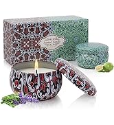 AGOL Candles Gifts for Women 2 Pack 2.5 oz Natural Floral Lavender and Lemon Candles Set, Aromath...