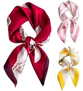 CODCOS 27.5 Inch Silk Feeling Scarf for Women Square Satin Head Scarf Hair Wrap Bandana