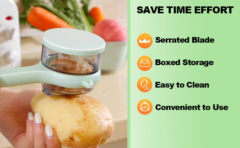 Upgrade Fruit & Vegetable Kitchen Peeler with Storage Box