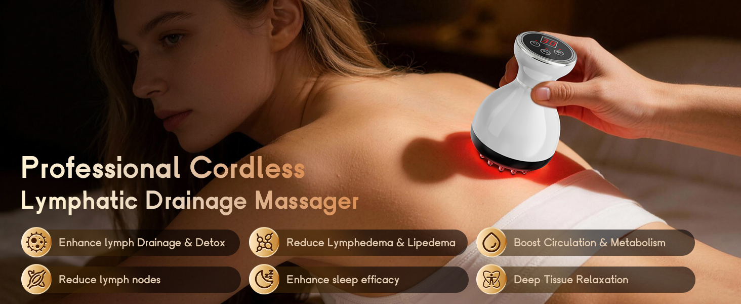 Lymphatic Drainage Massager and Anti Cellulite Massage Tool