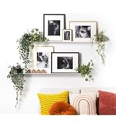 xympo 48" Metal Picture Ledge, Wall Mounted Floating Shelf - White (Set of 2)