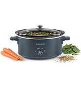 Hamilton Beach 6 Quart Slow Cooker with Space-Saving Folding Handles, 3 Heat Settings, Dishwasher...