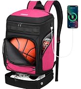 Ciihars Basketball Backpack Bag Large Sports Bag with Separate Ball holder & Shoes compartment, B...