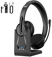 AOC Wireless Headset with Mic for Work, Bluetooth 5.4 Wireless Headset with AI Noise Canceling Mi...