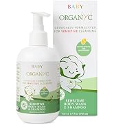 Organyc Baby Shampoo & Body Wash with Skin-Nurturing Cotton Seed Oil, Gentle Kids Body Wash, Natu...