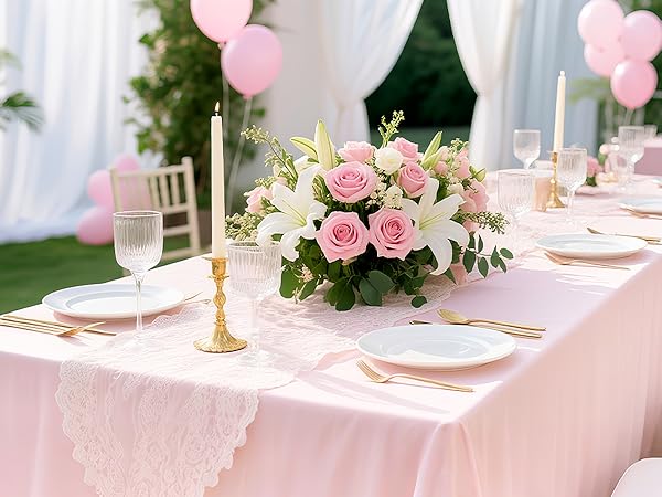 Light Pink Plastic Tablecloth