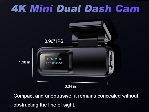 4K Mini Dual Dash Cam