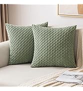 MIULEE Throw Pillow Covers Soft Corduroy Decorative Set of 2 Boho Striped Pillow Covers Pillowcas...