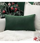 MIULEE Velvet Pillow Cover Soft Luxury Christmas Decorative Throw Pillow Cover Single Lumbar Rect...
