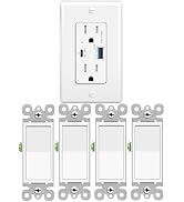 3 Way Light Switch White, GreenCycle 4 Pack Three Way Switch Rocker Switch 15A 120/277V,UL/CUL, W...